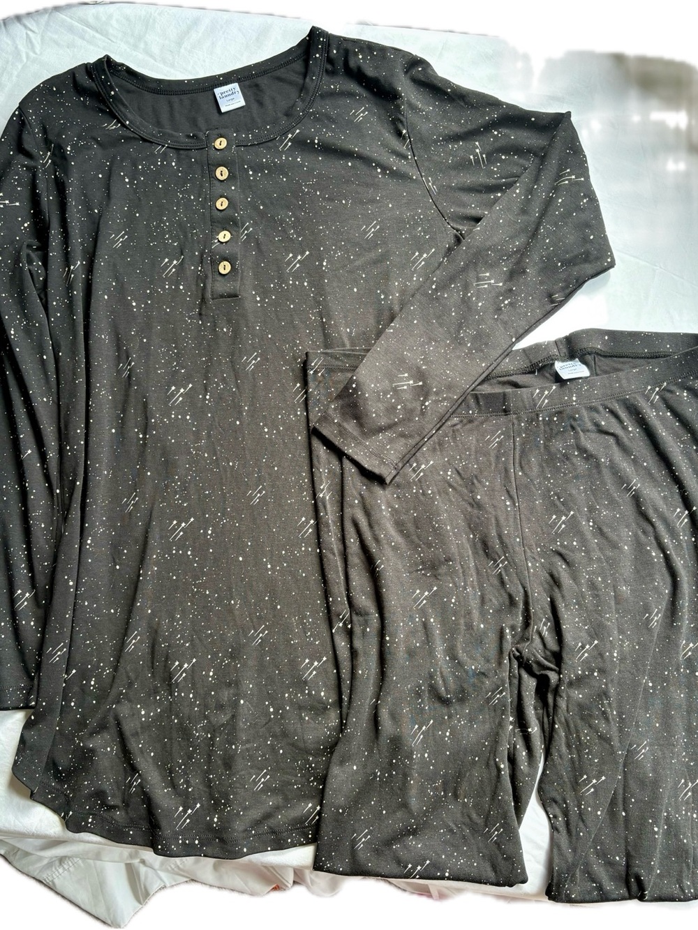 Dwelling/Kindred Bamboo Celestial Henley Pajama Set size L